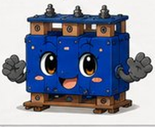 あおいリアクトルくん（モールドがたちょくれつリアクトルのキャラクター）